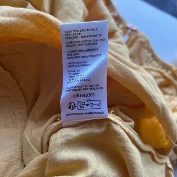 New! Free People Emory Embroidered Midi Dress Yellow nwot 22101 - Picture 7 of 10